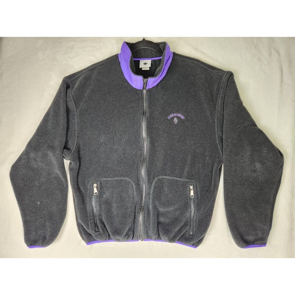 Vintage 90’s Black Diamond Sugarbush Black/Purple Full Zip Up Fleece Ski USA XL